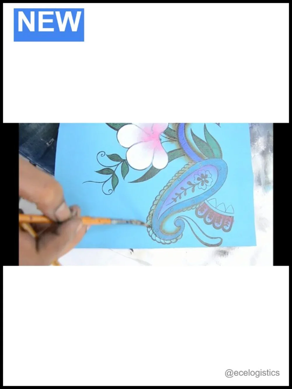 Hand Painted Genuine Leather Women's Organizer Wallet